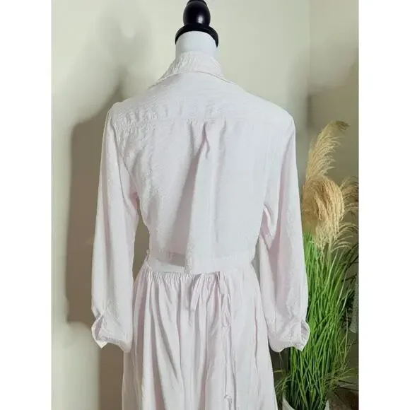 Young Fabulous and Broke Derby Cut Out Poplin Shirt Maxi Dress Pink Medium Crop - Picture 6 of 9